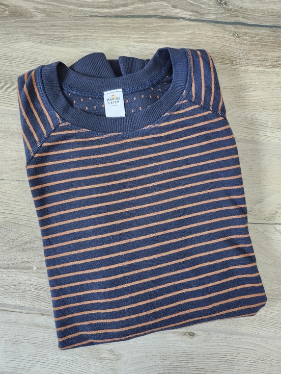 Marine Layer Sweaters - Marine Layer Reversible Raglan  Blue Orange Shirt Women's M